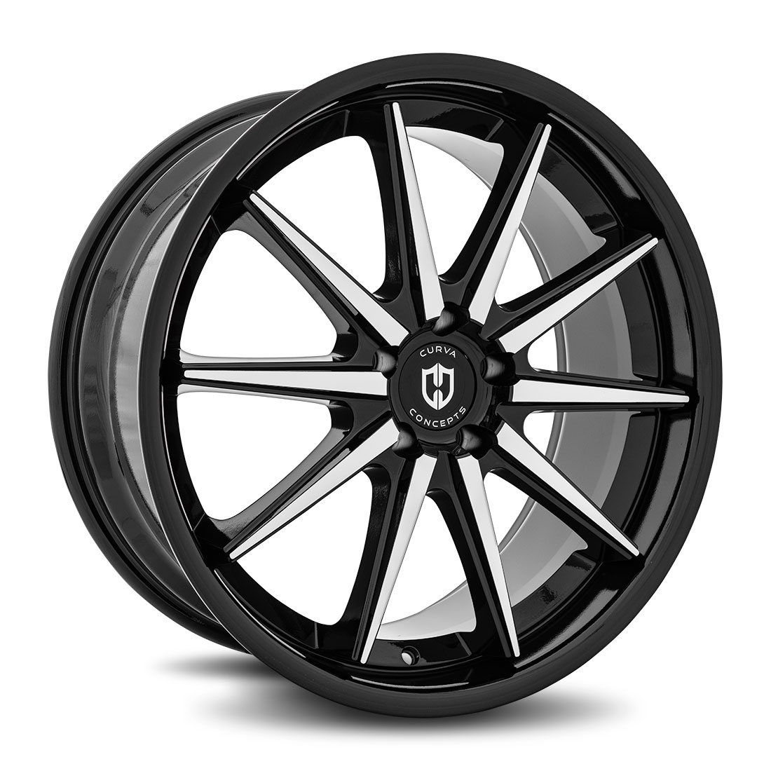 Curva Concepts C24 Gloss Black Machined Face Aftermarket Wheels