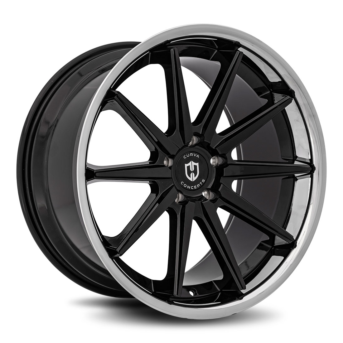 Curva Concepts C24 Gloss Black Chrome Lip Aftermarket Wheels