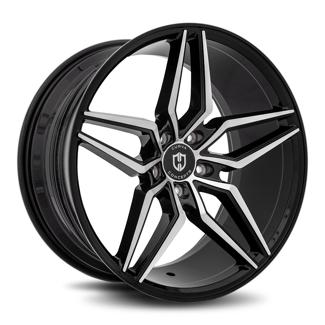 Curva Concepts C25 Gloss Black Machined Face Aftermarket Wheels