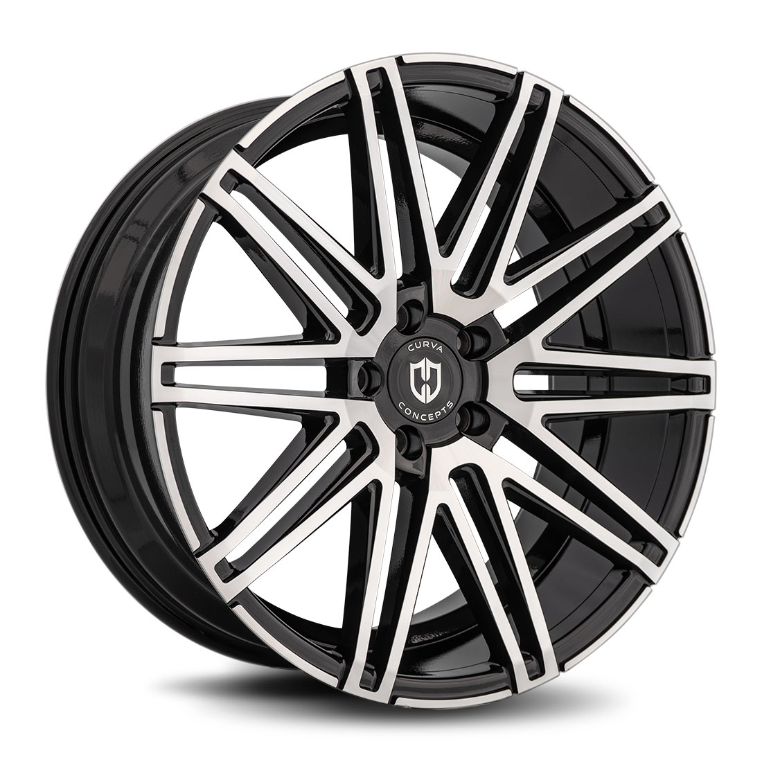 Curva Concepts C48 Gloss Black Machined Face Aftermarket Wheels