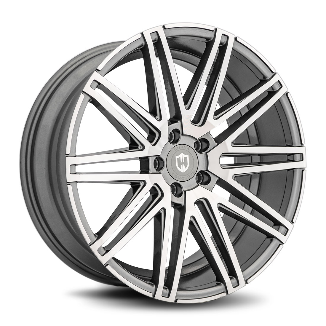 Curva Concepts C48 Gunmetal Machined Face Aftermarket Wheels