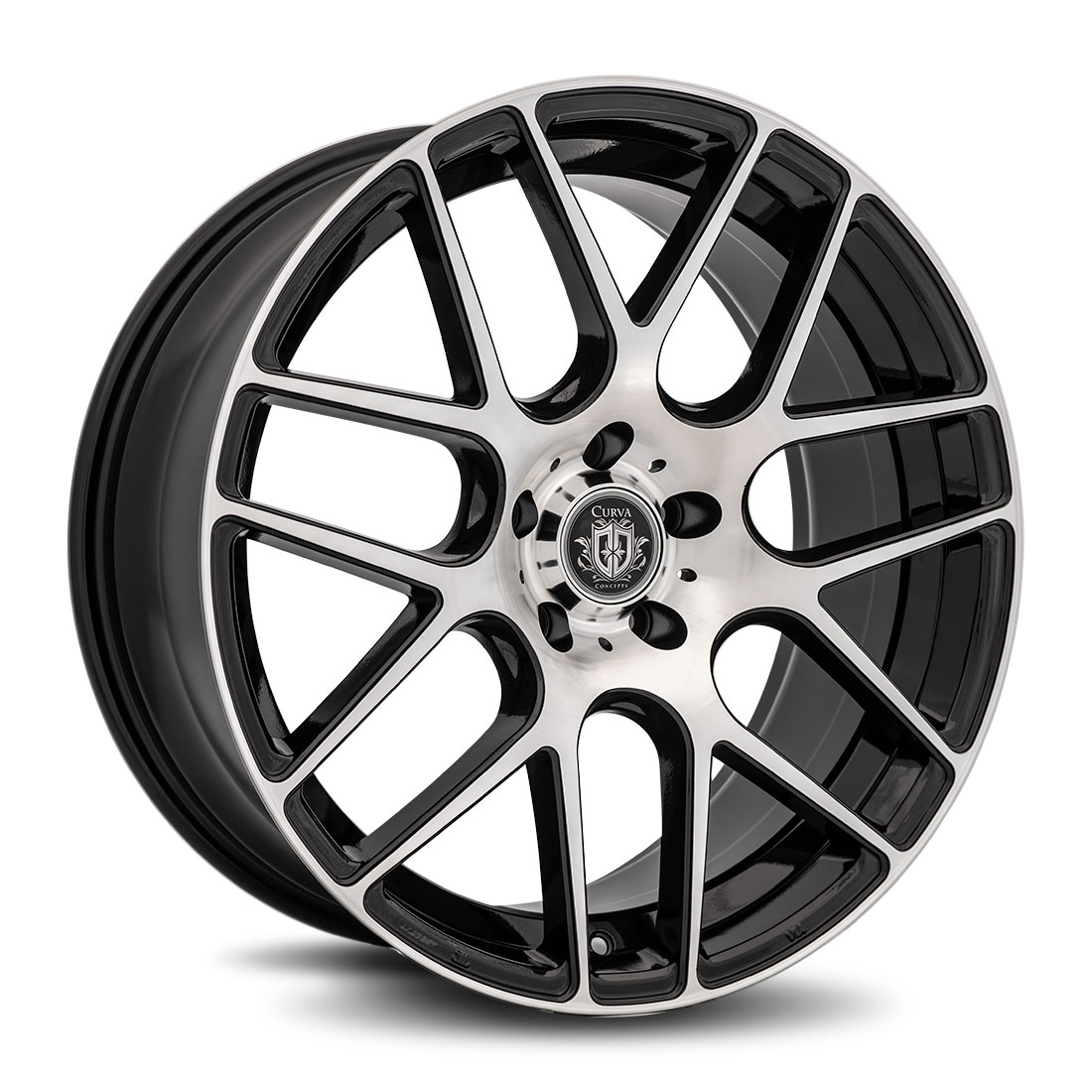 Curva Concepts C7 Gloss Back Machined Face Aftermarket Wheels