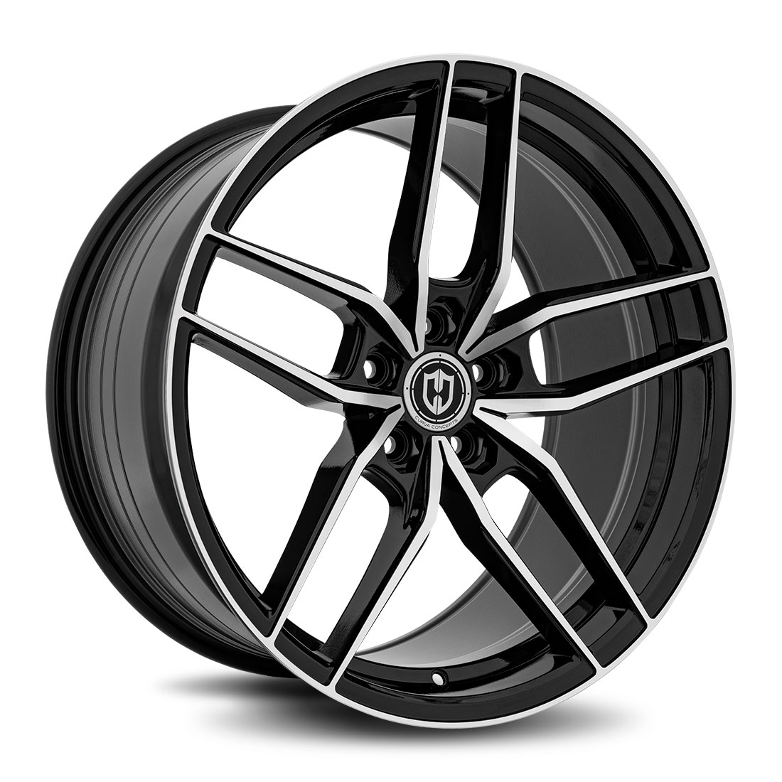 Curva Concepts CFF25 Gloss Black Machined Face Aftermarket Wheels