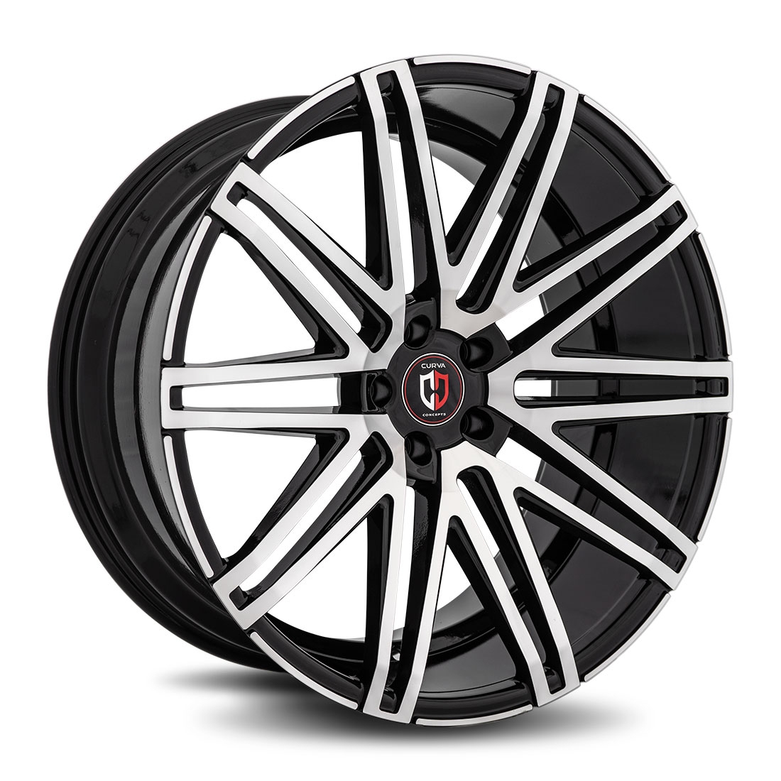 Curva Concepts C48 Aftermarket Wheels 22 Inch Gloss Black Machined Face