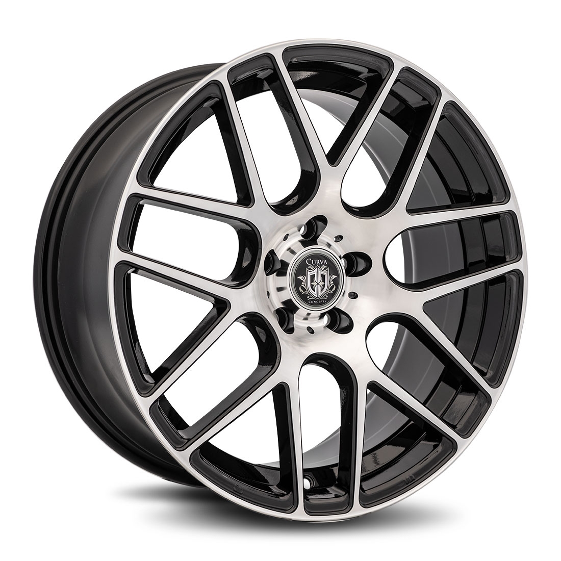 Curva Concepts C7 Aftermarket Wheels 19 Inch Black Machined Face