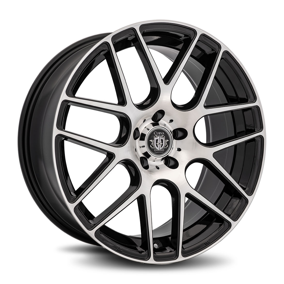 Curva Concepts C7 Aftermarket Wheels 20 Inch Black Machined Face
