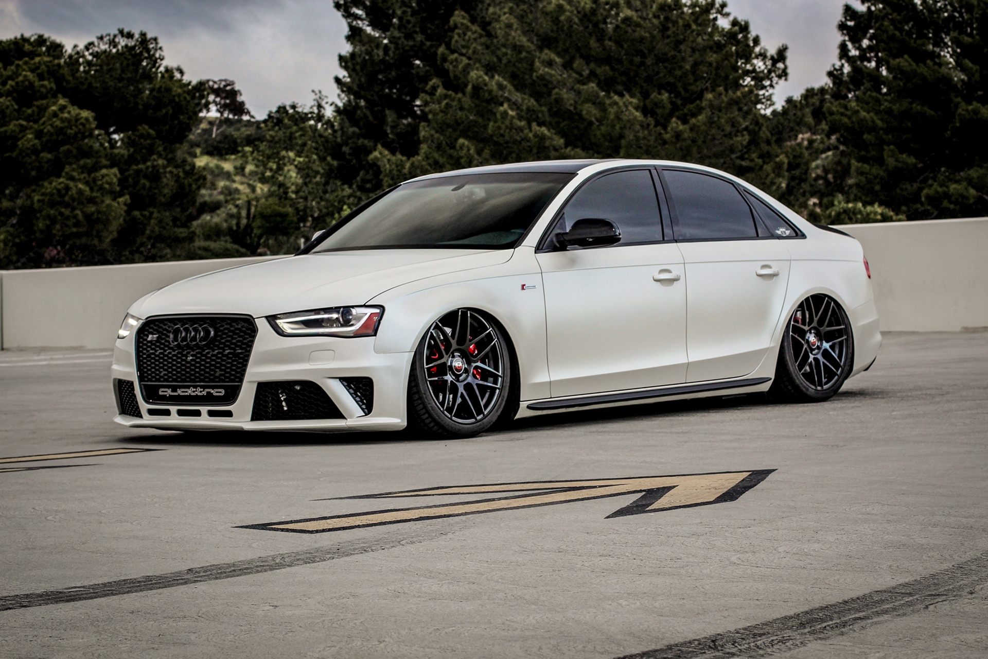 Curva Concepts C300 Aftermarket Wheels on a Bagged Audi S4