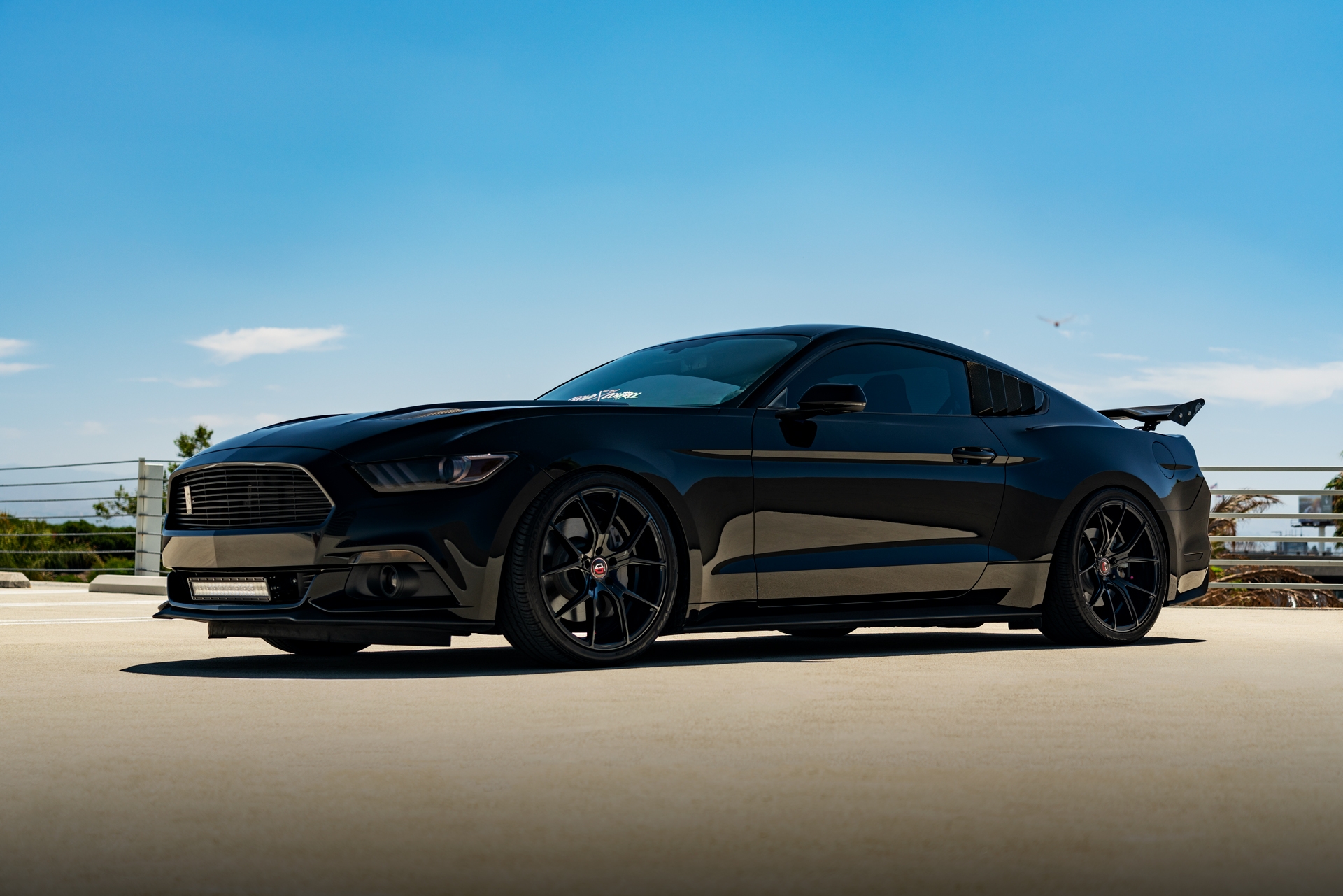Curva Concepts C42 Aftermarket Wheels on a Blacked Out Ford Mustang GT