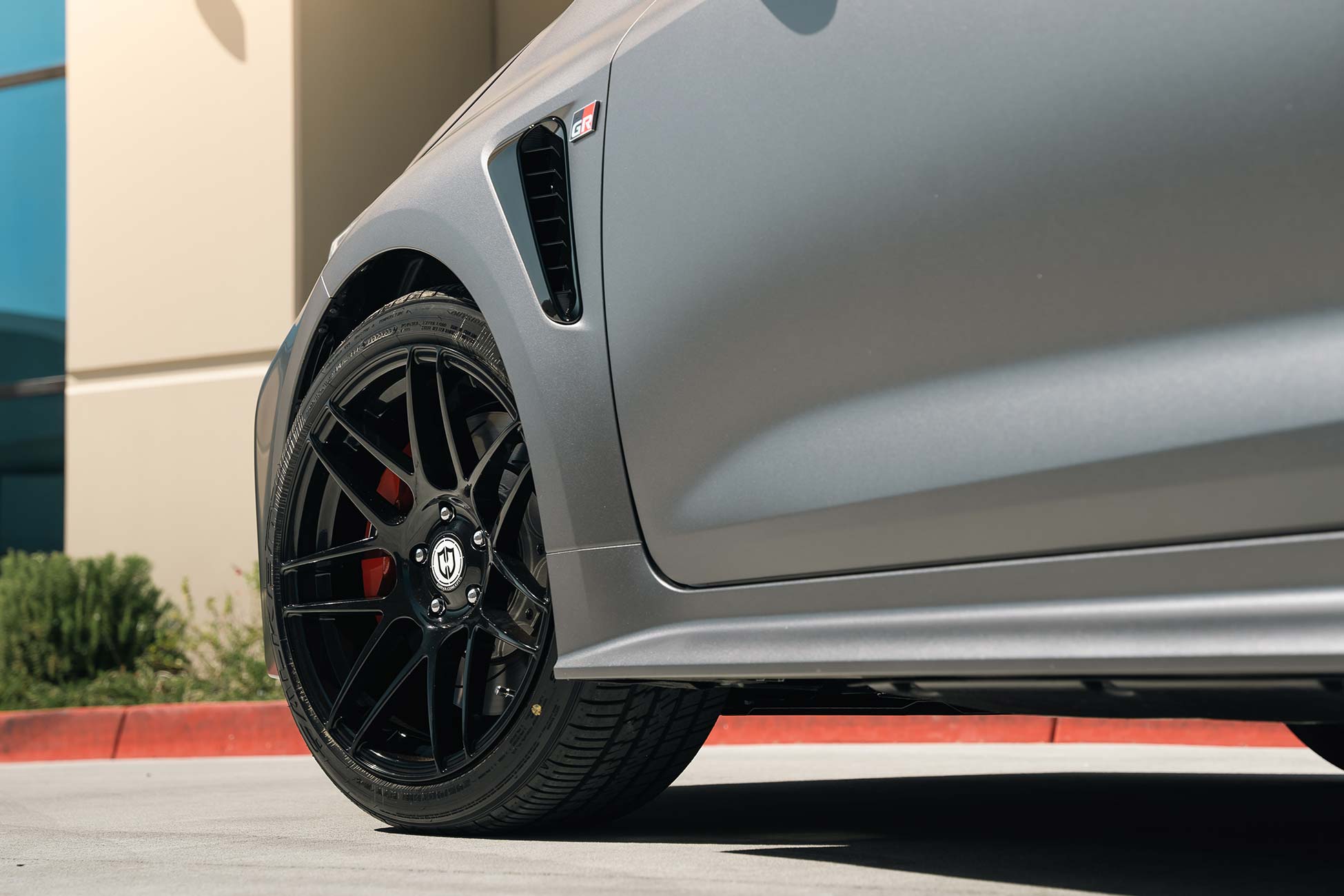 A 2023 Toyota GR Corolla MORIZO Edition on Gloss Black Curva Concepts CFF300 wheels