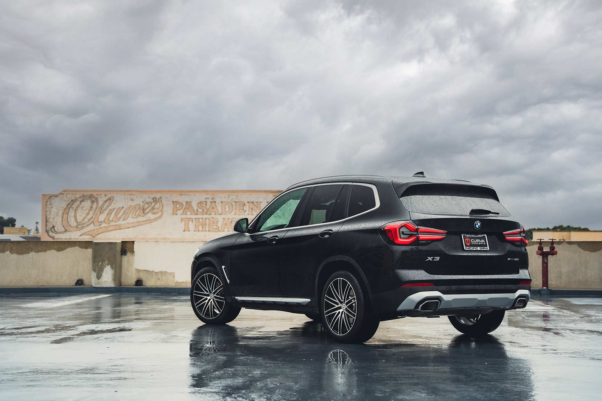 black bmw x3 with gloss black machined cff50 flow forged wheels