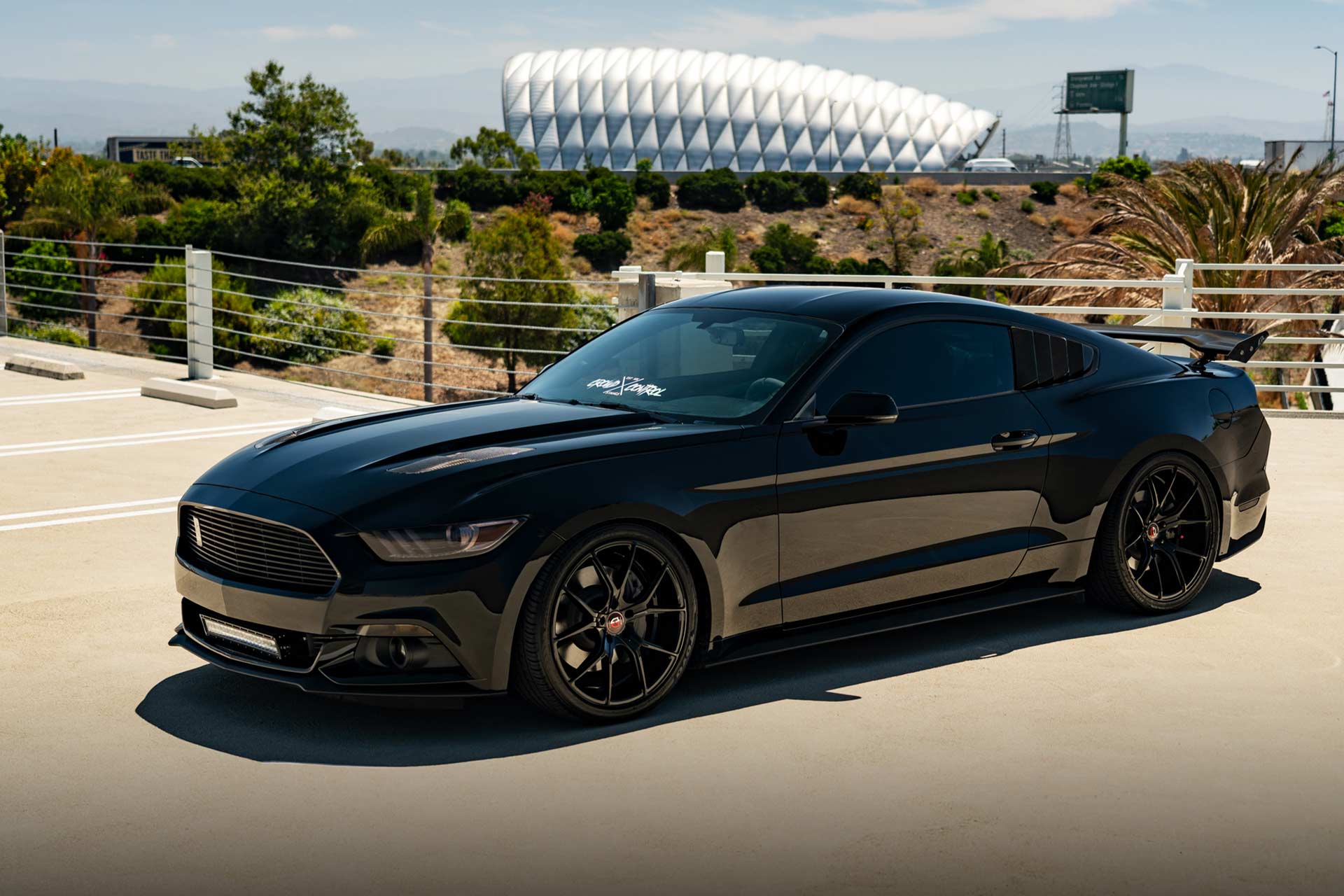 black ford mustang gt s550 with gloss black c42 curva concepts wheels