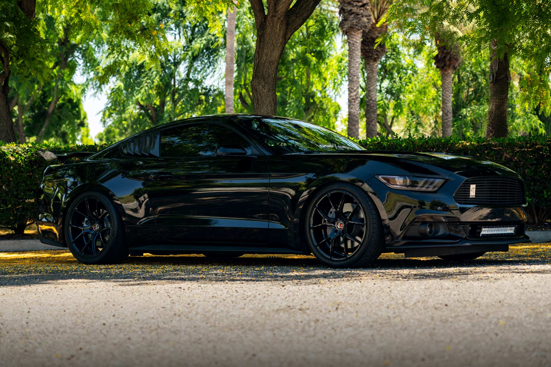 black ford mustang gt s550 with gloss black c42 curva concepts wheels