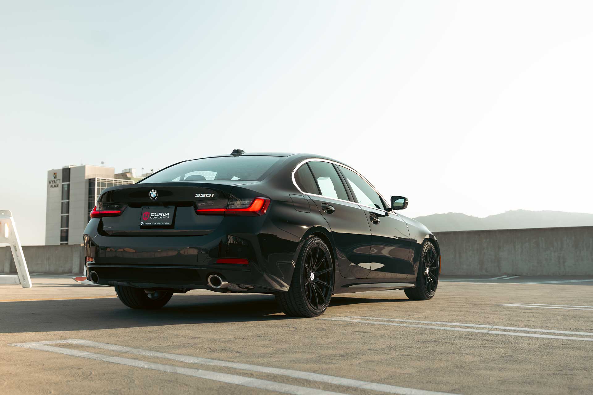 black g20 bmw 330i with gloss black curva concepts cff72 flow forged wheels