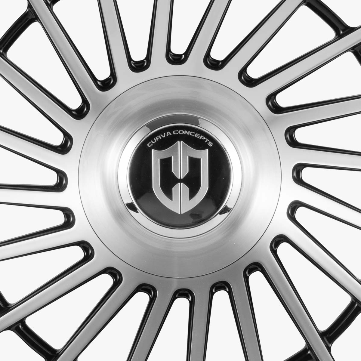 curva concepts cf1 forged performance wheel center cap detail