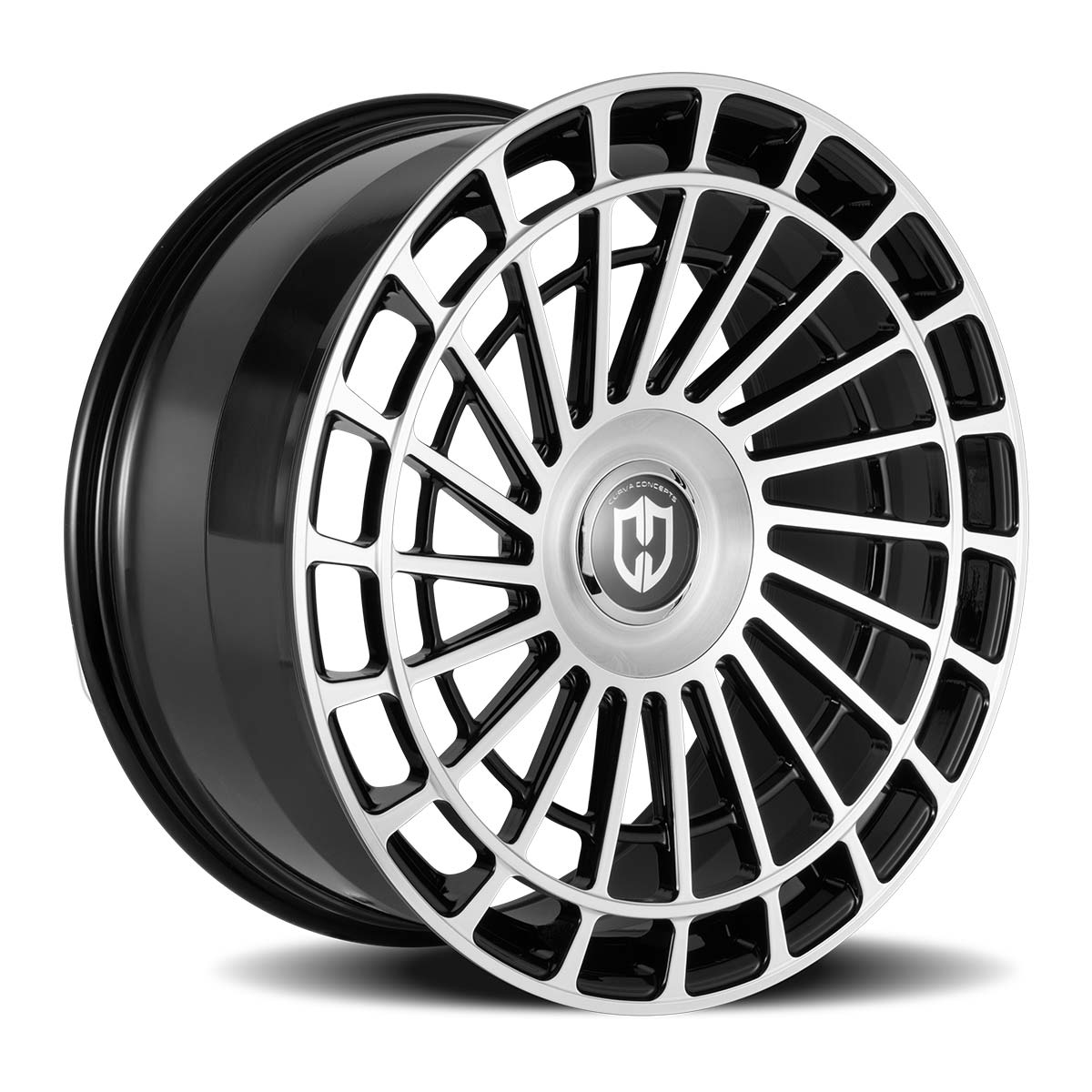 curva concepts cf1 gloss black machined forged wheel