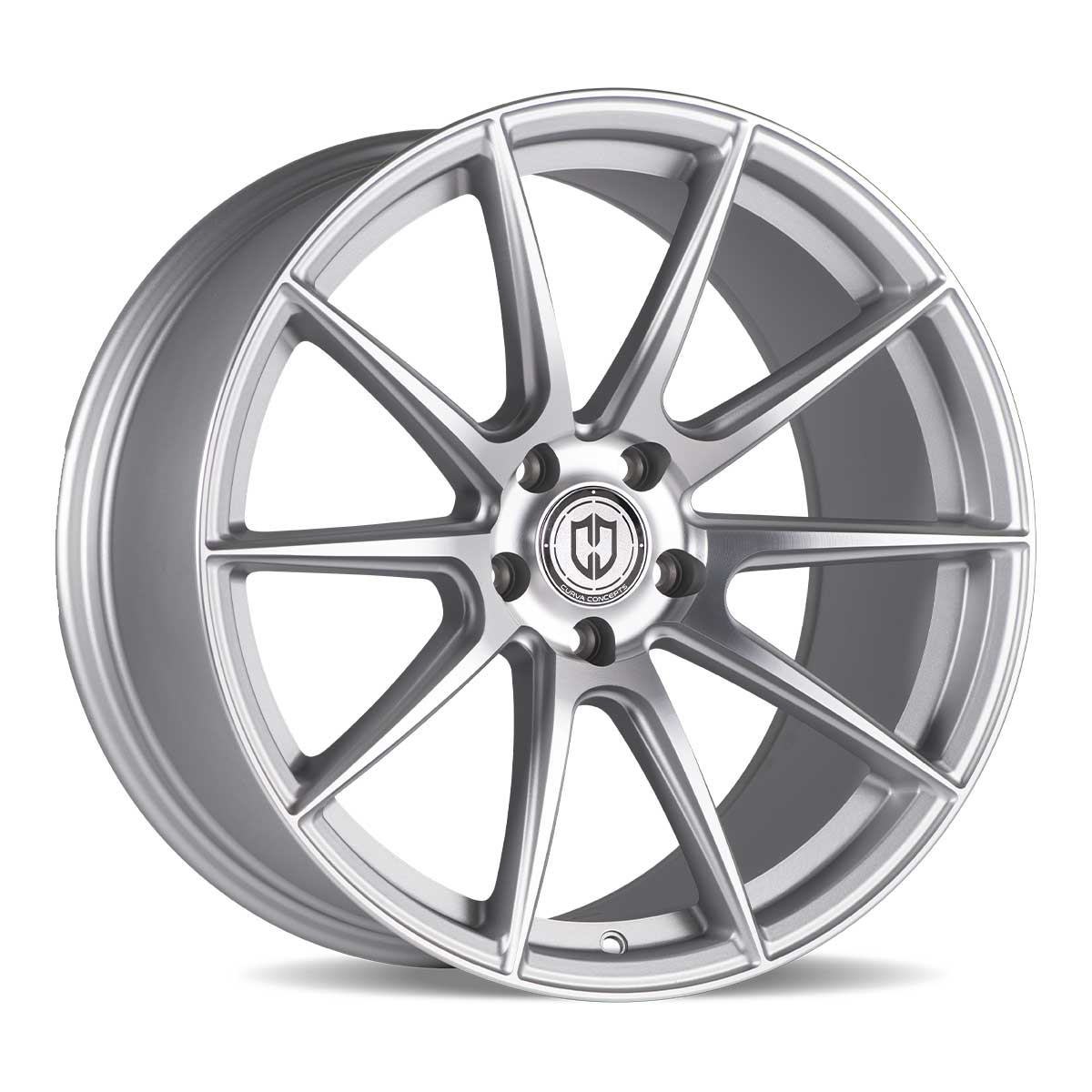 curva concepts flow forged cff72 silver machined face satin wheel