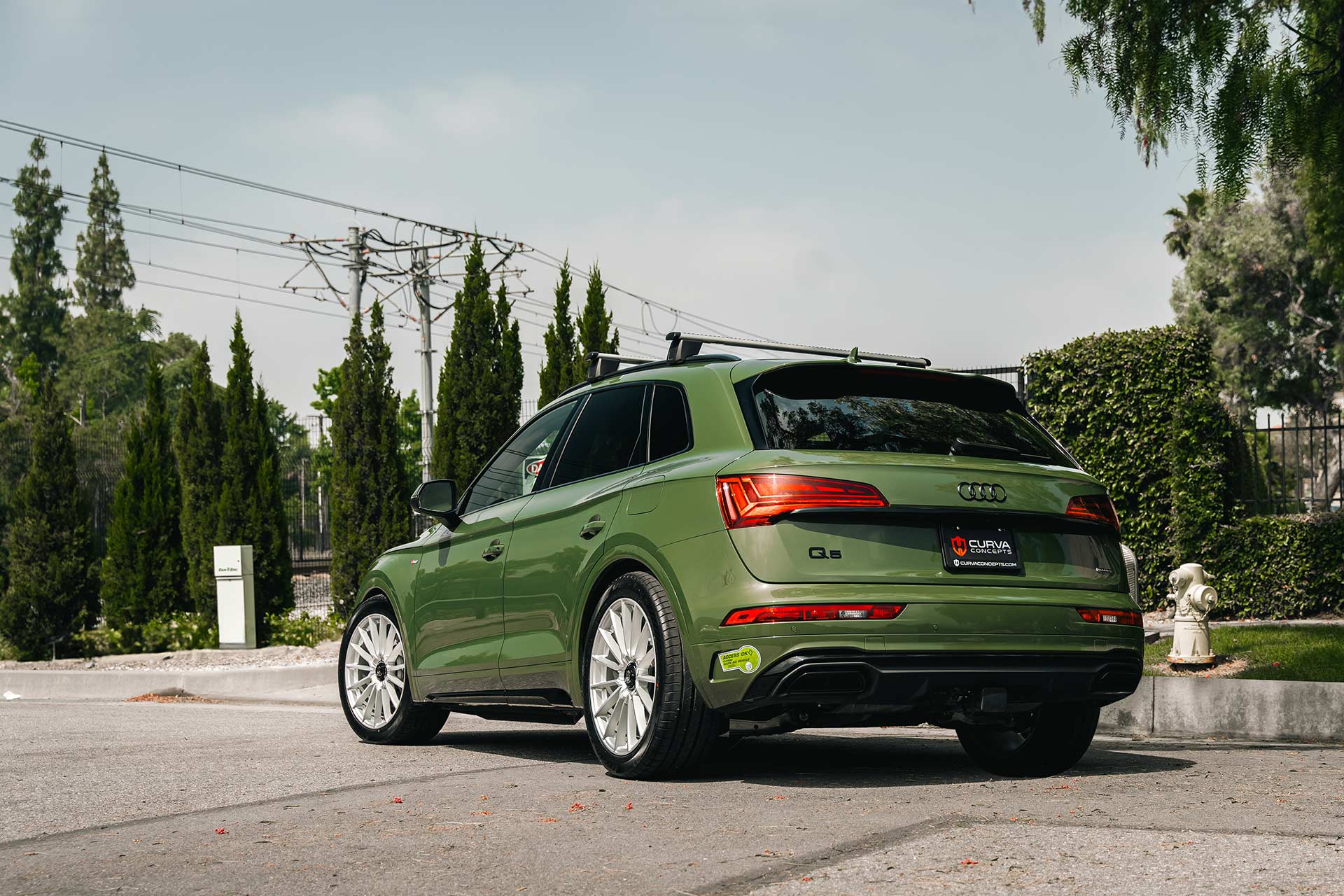 district green audi q5 b9 with silver cff75 flow forged wheels