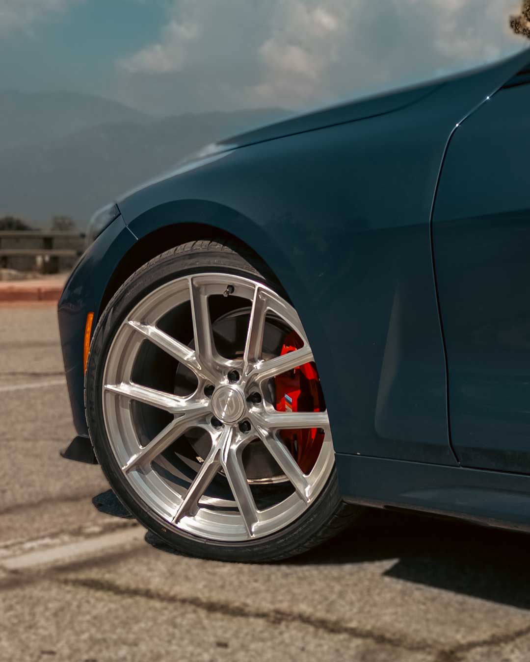 front fender detail shot brushed clear coat cff70 on g22 bmw m440i