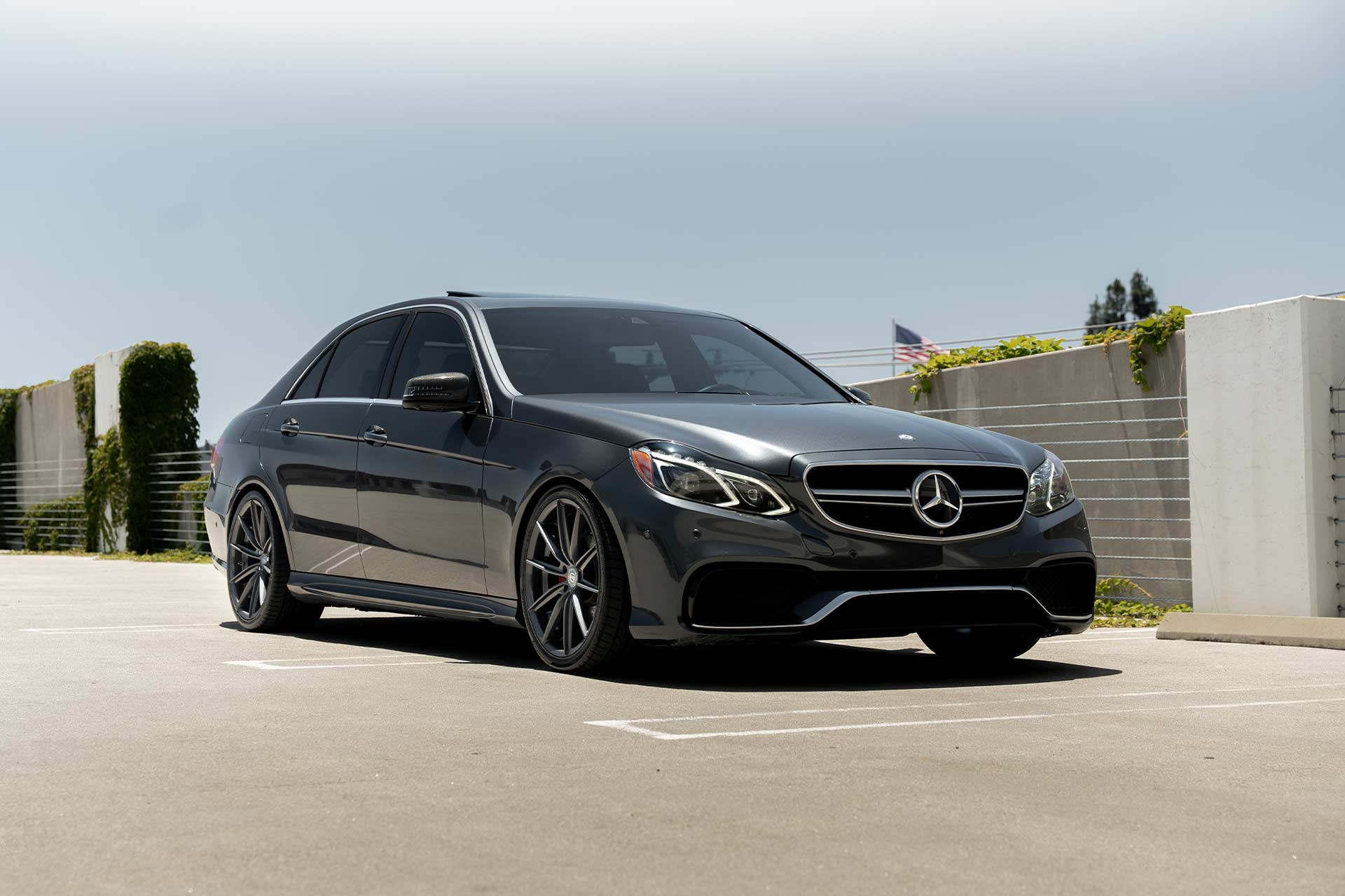 gray mercedes benz e 350 w212 with gunmetal flow forged cff46 performance wheels