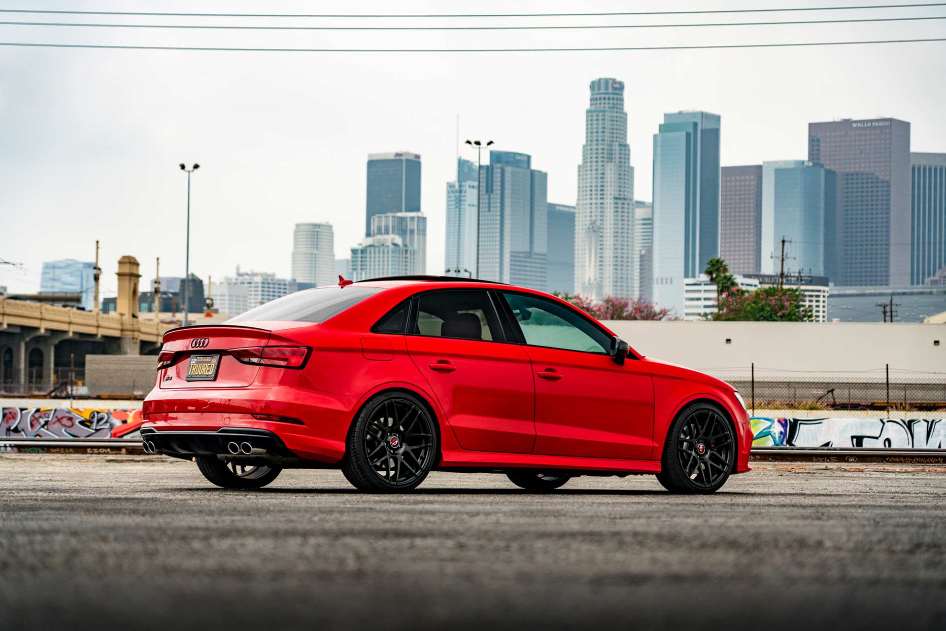 tango red audi s3 8v with gloss black c300 wheels