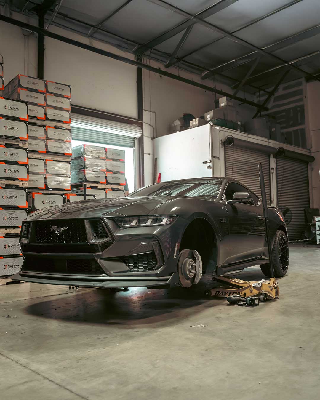 gray s650 ford mustang curva concepts warehouse wheel fitment