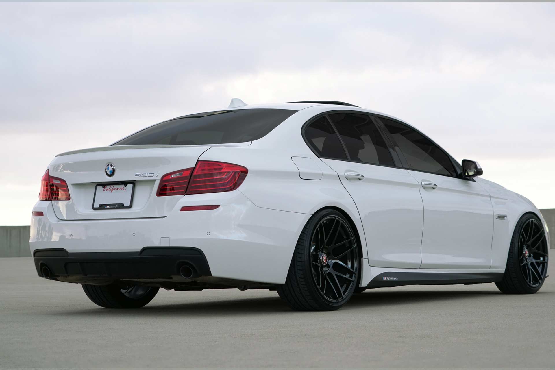 white f10 bmw 535i with gloss black c300 curva concepts wheels