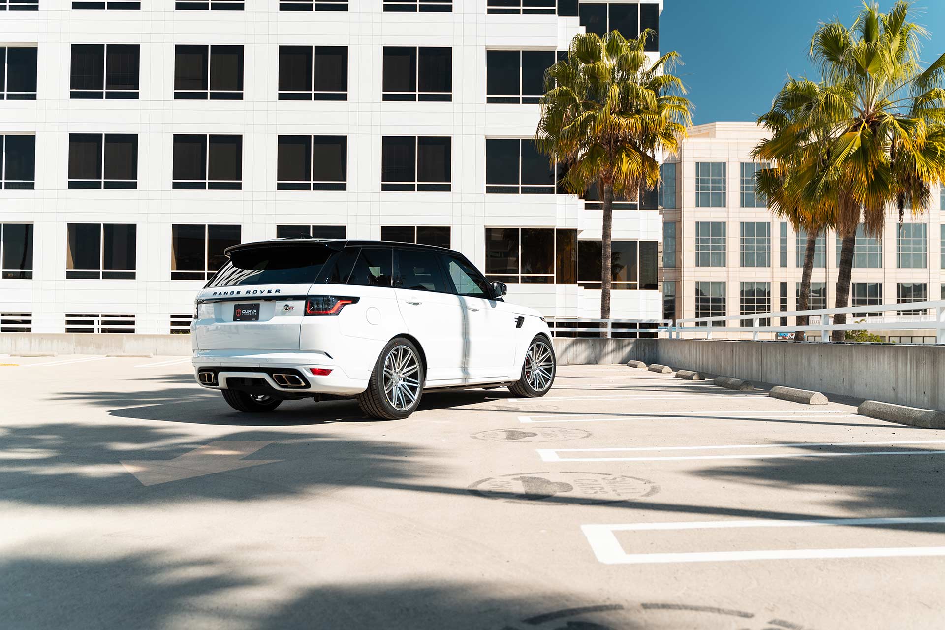 white land rover range rover svr with gunmetal machined c48 curva concepts wheels
